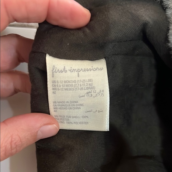 Cozy Faux Fur Bear Ear Hat for Kids - Gray - Picture 2 of 3